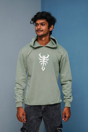 Men’s Full Sleeve Scorpion Hoodie | Oversized Winter Hoodie for Men - Pista Green